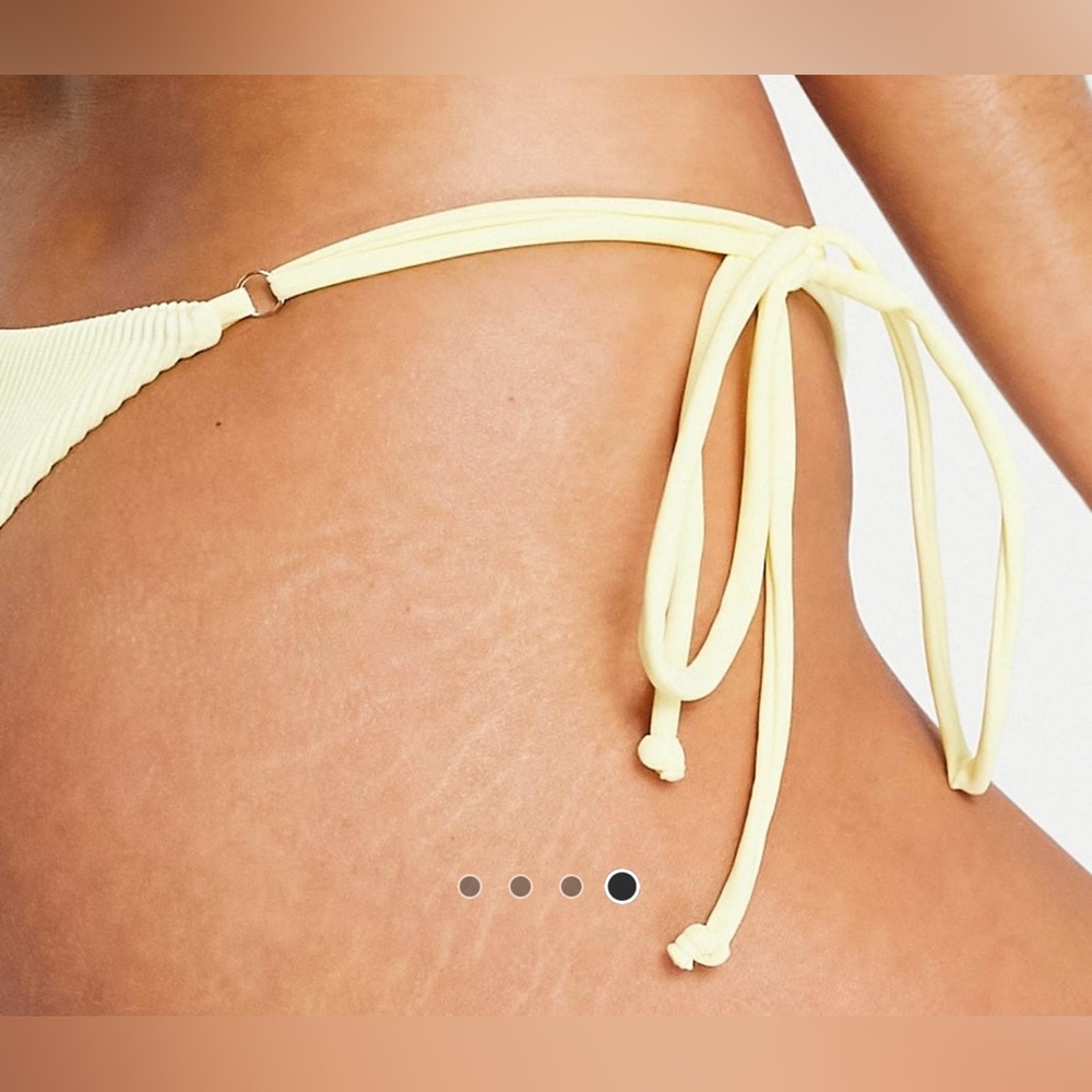 Yellow Ribbed Bikini Bottom - Picture 3 of 7